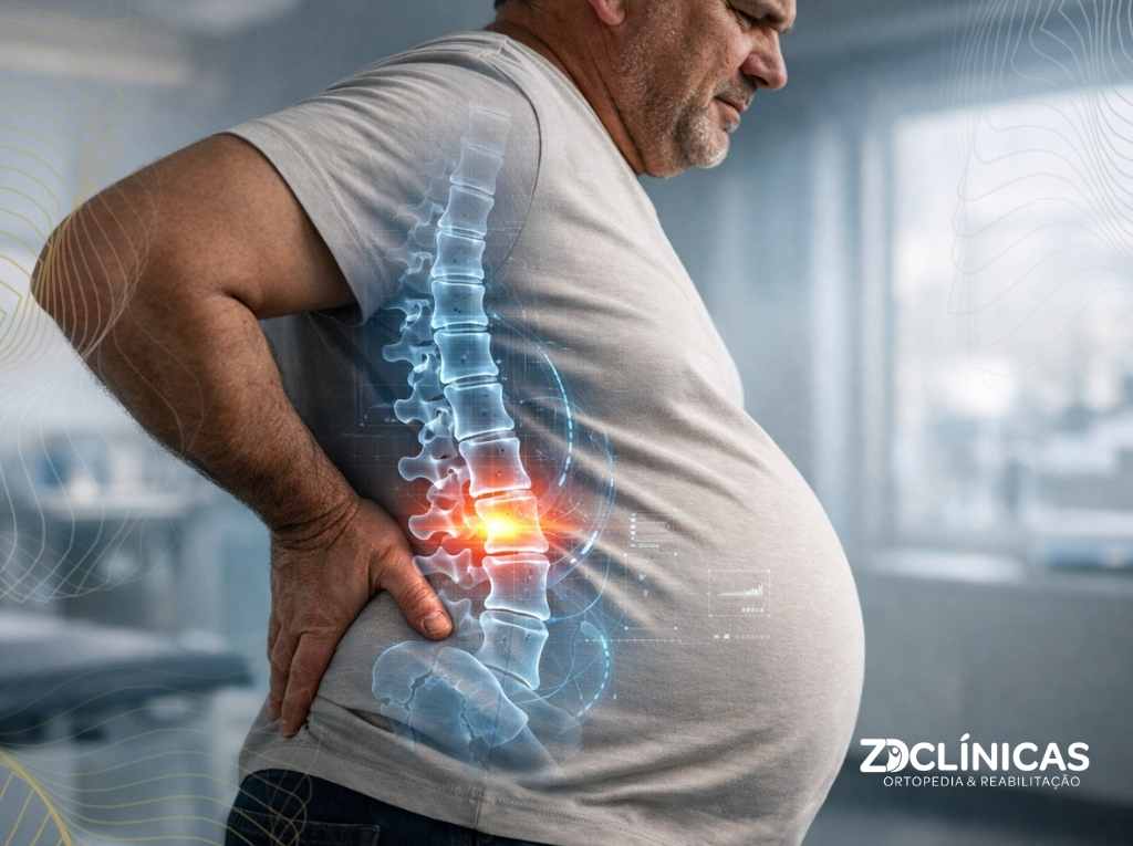 Dor lombar e sobrepeso: como cada quilo influencia sua coluna